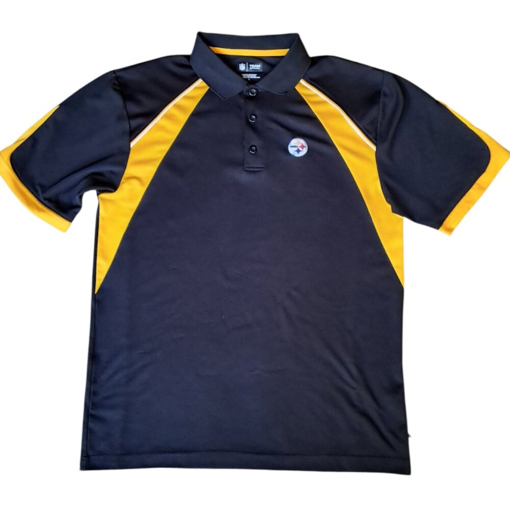 STEELER'S Men's NFL  Polo, Size Large, Back features Wicking Material